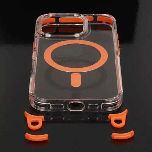 Tel Protect Strap átlátszó tok iPhone 16 Pro narancs tok