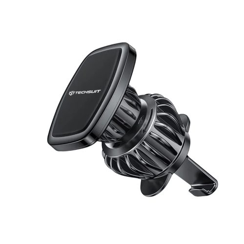 Techsuit - Légkondi Rácsra Rögzíthető Autós Tartó (S2) - Fémlemezekkel, Mágneses Rögzítés N52, 360°-os Forgatási Szög - Fekete