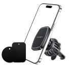 Techsuit - Légkondi Rácsra Rögzíthető Autós Tartó (S2) - Fémlemezekkel, Mágneses Rögzítés N52, 360°-os Forgatási Szög - Fekete