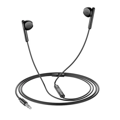 HOCO vezetékes fülhallgatók Jack 3,5 mm mikrofonnal M93 fekete