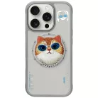 NIMMY tok SZEMÜVEGES MENŐ MACSKA MagSafe kompatibilis IPHONE 16 Pro szürke tok