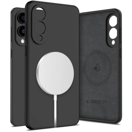 Tech-protect Liquid Silicone Magsafe Galaxy S25 Edge fekete tok