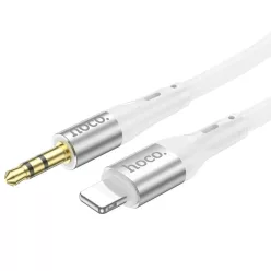 HOCO kábel AUX Jack 3,5 mm - Lightning UPA22 1 m fehér