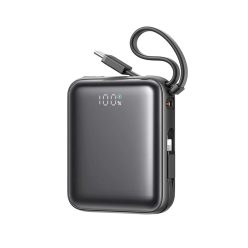   Joyroom JR-PBF27 10000mAh 22.5W Power Bank beépített USB-C és Lightning kábelekkel - Fekete