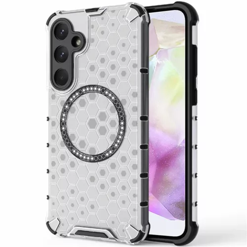 Techsuit - HoneyComb Shield MagSafe - Samsung Galaxy A35 5G - Fehér tok