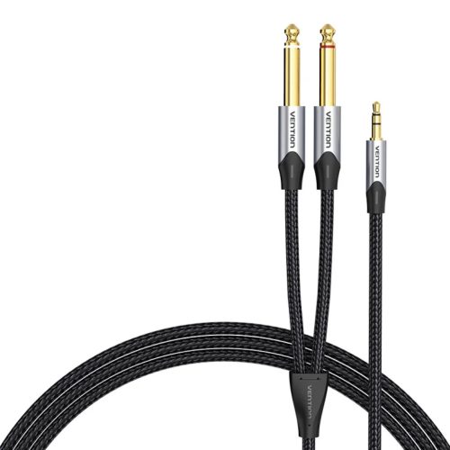 3,5 mm-es férfi - 2x 6,35 mm-es férfi audiokábel Vention BARHL 10m