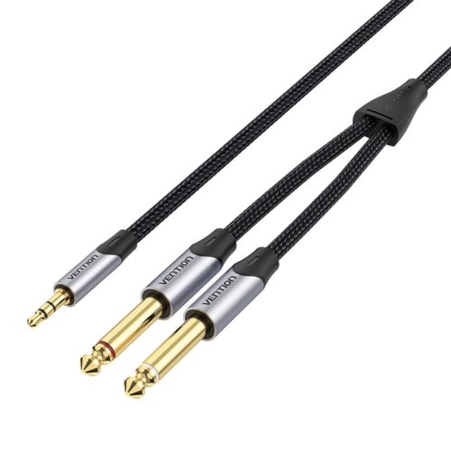 3,5 mm-es férfi - 2x 6,35 mm-es férfi audiokábel Vention BARHL 10m