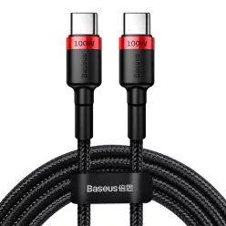   Baseus Cafule Nylon harisnyázott USB-Type C/USB-Type C kábel PD2.0 100W 20V 5A 2 m fekete/piros