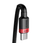 Baseus Cafule Nylon harisnyázott USB-Type C/USB-Type C kábel PD2.0 100W 20V 5A 2 m fekete/piros