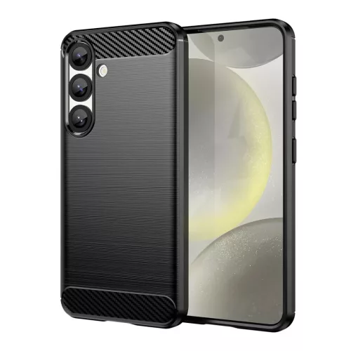 Carbon fliptok rugalmas szilikonból Google Pixel 10-hez - Fekete tok