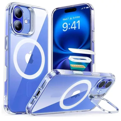 iPhone 16 Átlátszó ESR Klasszikus Hibrid HaloLock Kitámasztó tok