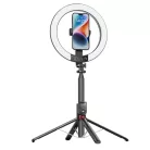 Blavec Selfie Körfényt lámpa Alumínium Aura LED RGB Körfény P50 25cm állvány + távirányító + 2,3 méter (RLP50-TRB23) fekete