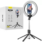 Blavec Selfie Ring lámpa Aura LED Ring P55 25cm állvány + távirányító + 2,3 méter (RLP55-TRB23) fekete