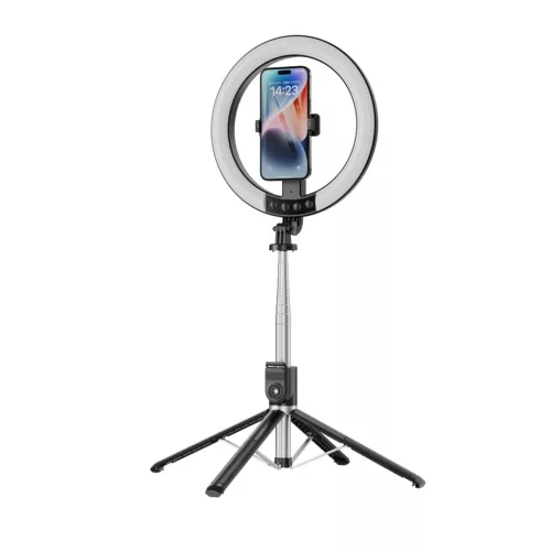 Blavec Selfie Ring lámpa Aura LED Ring P55 25cm állvány + távirányító + 2,3 méter (RLP55-TRB23) fekete