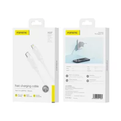 FONENG kábel XS07 USB-C - Lightning PD 27W 1.2M Fehér