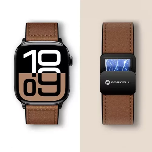 FORCELL F-DESIGN FA21 öko bőrszíj Apple Watch 38 / 40 / 41 mm barna