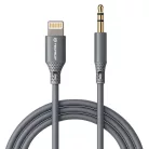 Techsuit - Prémium Kábel Adapter SoundFleX (AC5) - Lightning a 3,5 mm-es Jack-hez, Hi-Fi Minőség, DAC Chip, Szilikagél, 1m - Szürke