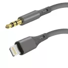 Techsuit - Prémium Kábel Adapter SoundFleX (AC5) - Lightning a 3,5 mm-es Jack-hez, Hi-Fi Minőség, DAC Chip, Szilikagél, 1m - Szürke