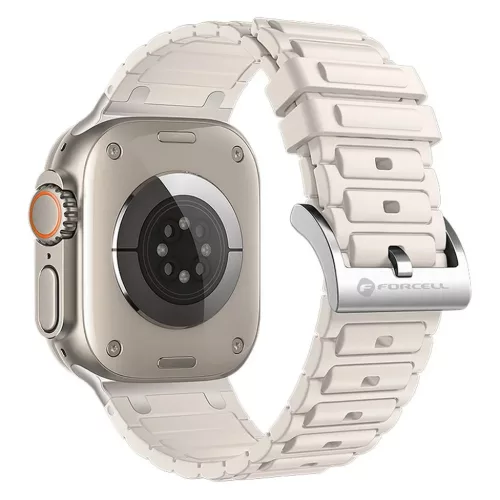 FORCELL F-DESIGN FA06 szilikon szíj Apple Watch 38 / 40 / 41 mm fehér