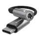 Techsuit - Prémium Kábel Adapter SonicPiX (AC14) - Type-C to 3.5mm Jack, 3A, DAC Chip, Alumínium, Digitális Dekóder - Szürke