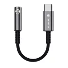 Techsuit - Prémium Kábel Adapter SonicPiX (AC14) - Type-C to 3.5mm Jack, 3A, DAC Chip, Alumínium, Digitális Dekóder - Szürke