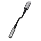 Techsuit - Prémium Kábel Adapter SonicPiX (AC14) - Type-C to 3.5mm Jack, 3A, DAC Chip, Alumínium, Digitális Dekóder - Szürke