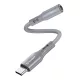 Techsuit - Prémium Hang Adapter SoundFleX (AC1) - Type-C - 3,5 mm Jack, Hi-Fi Minőség, DAC Chip, Szilikagél, 0,1 m - Szürke