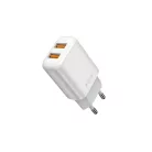 JELLICO hálózati USB töltő adapter EU02 2.4A 12W 2xUSB + kábel Micro Fehér