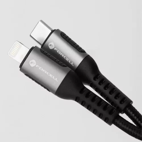 FORCELL F-ENERGY C259 kábel Type C - Lightning PD 3A 27W Cafule 0,5 m fekete