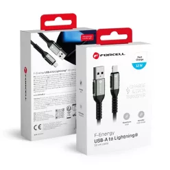   FORCELL F-ENERGY C257 kábel USB A-ról Lightning-re 2,4A 12W Cafule 0,5 m fekete