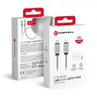 FORCELL F-ENERGY Metal C238 kábel Type C Lightning-hez PD 3A 27W 2 m ezüst