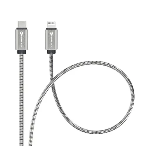 FORCELL F-ENERGY Metal C238 kábel Type C Lightning-hez PD 3A 27W 2 m ezüst