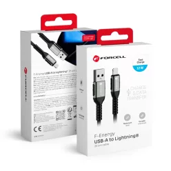   FORCELL F-ENERGY C257 Lightning USB kábel 2,4A 12W Cafule 0,25 m fekete