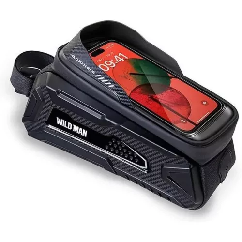 WILDMAN kerékpárvázra szerelhető utazótáska cipzárral 2L (4 "- 7") M30 fekete,