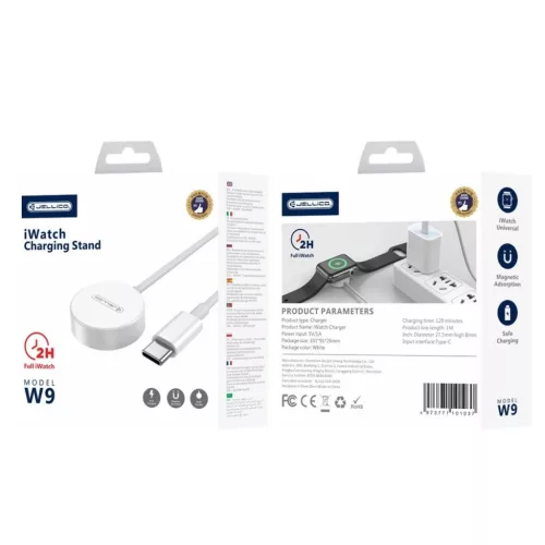 JELLICO kábel W9 USB-C - Apple Watch 3W 1M Fehér