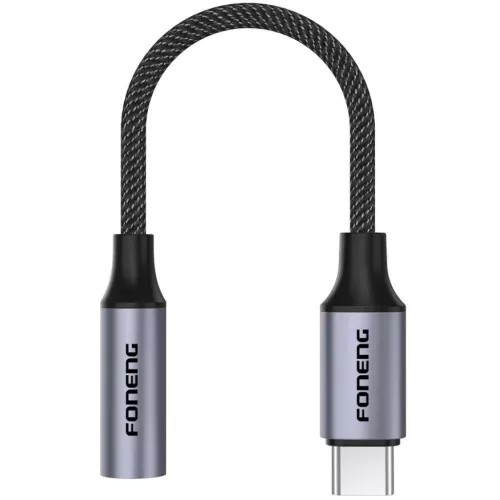 FONENG adapter BM30 USB-C - JACK 3.5MM 0.14M Fekete