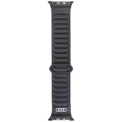   Audi Logós Valódi Bőr Mágneses Gyűrű Szíj Apple Watch 40 / 41 / 42 mm - Fekete