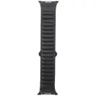 Audi Logós Valódi Bőr Mágneses Gyűrű Szíj Apple Watch 40 / 41 / 42 mm - Fekete