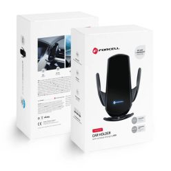   FORCELL autós tartó vezeték nélküli töltéssel automata érzékelővel + mágneses adapterekkel HS1 15W fekete