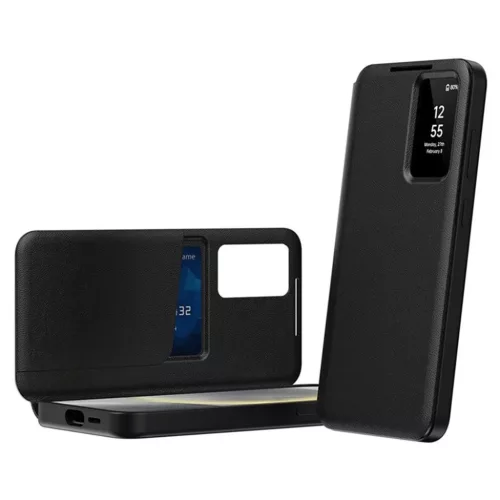 Samsung Galaxy S25 Ultra Fekete Techsuit SmartView Sorozat tok