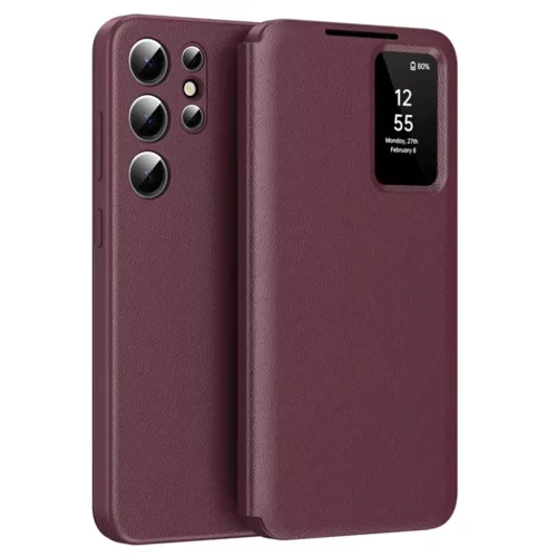 Samsung Galaxy S25 Ultra Piros Techsuit SmartView Széria tok