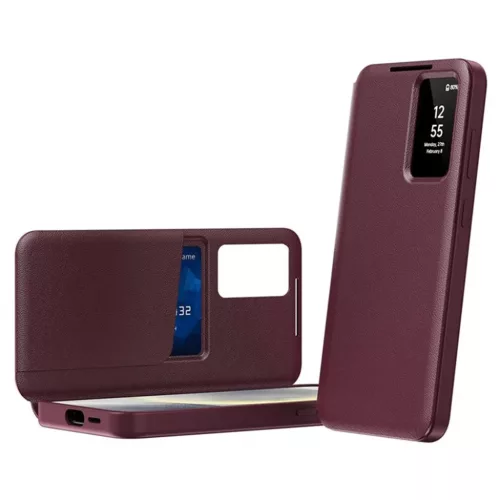 Samsung Galaxy S25 Ultra Piros Techsuit SmartView Széria tok