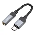 Adapter AUX USB C (férfi) - Jack 3,5 mm (női) Hoco UPA32C fekete