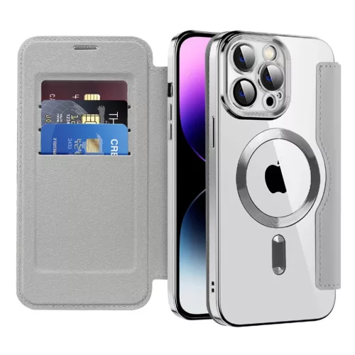 iPhone 14 Pro Max Szürke Techsuit - SmartMag Könyv Tok