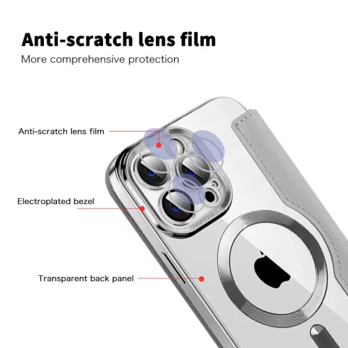 iPhone 14 Pro Max Szürke Techsuit - SmartMag Könyv Tok