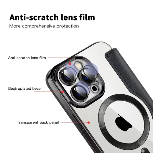 iPhone 14 Pro Max Fekete Techsuit SmartMag könyvtok