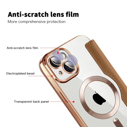 iPhone 14 Barna Techsuit SmartMag Könyvtok