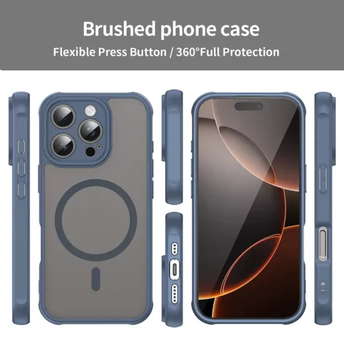 Techsuit - HaloFrost II MagSafe - iPhone 16 Pro - mélykék tok