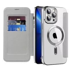 iPhone 13 Pro Max Szürke Techsuit SmartMag Könyv Tok