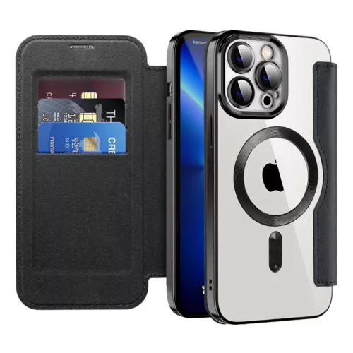 iPhone 13 Pro Max Fekete Techsuit SmartMag Könyvtok